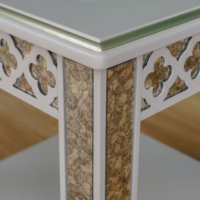 Classadora End Table - Beige / Champagne Gold