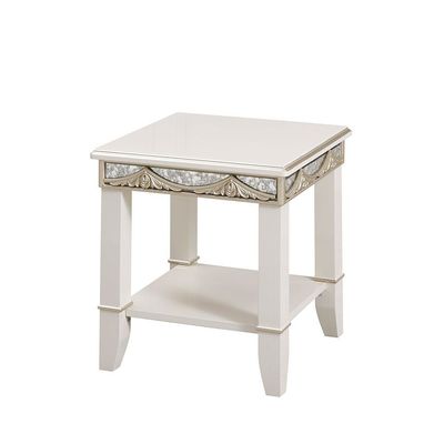 Celestial End Table - Off White / Gold