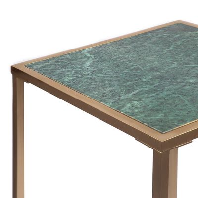 Margaux End Table - Green Marble / Golden
