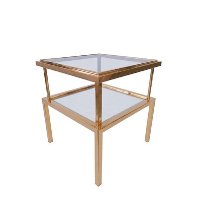 Geneva End Table Table - Gold/Glass