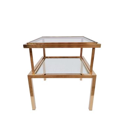 Geneva End Table Table - Gold/Glass