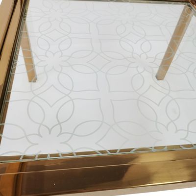 Geneva End Table Table - Gold/Glass
