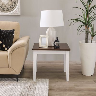 Vartan End Table - White/Walnut