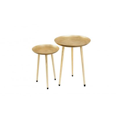 Zuri Metal End Table Set Of 2 - Brass Gold