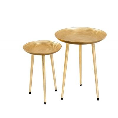 Zuri Metal End Table Set Of 2 - Brass Gold