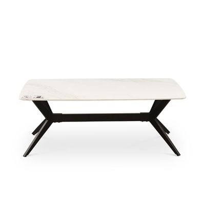 Calus Center Table Sintered Stone- Milky White / Black