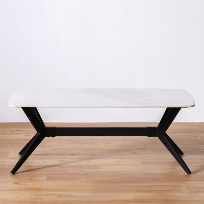 Calus Center Table Sintered Stone- Milky White / Black