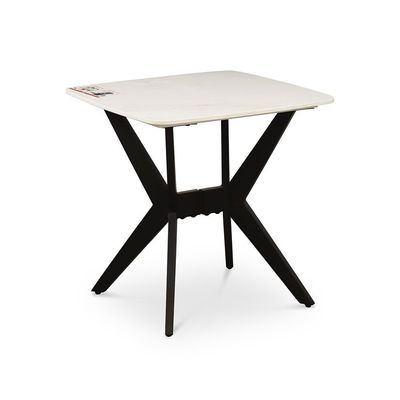 Calus End Table Sintered Stone - Milky White / Black