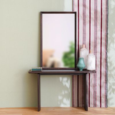 Merriton Console Table With Mirror - Walnut - With 2-Year Warranty