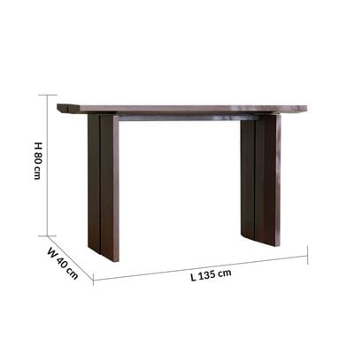 Merriton Console Table With Mirror - Walnut - With 2-Year Warranty