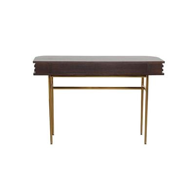 Marcelle Console Table With Mirror - Espresso/Gold - With 2-Year Warranty