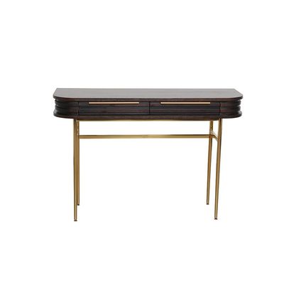 Marcelle Console Table With Mirror - Espresso / Gold