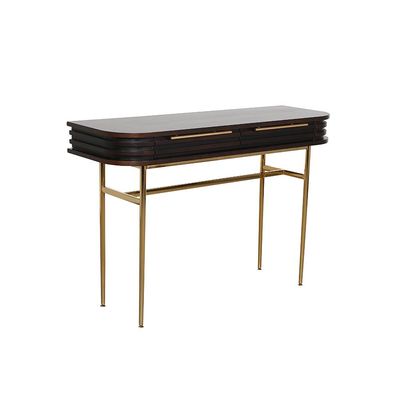 Marcelle Console Table With Mirror - Espresso/Gold - With 2-Year Warranty