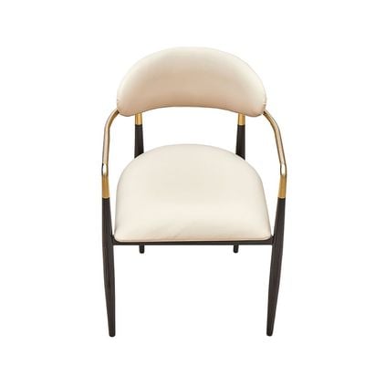Karson Dining Chair - White/Gold - With 2-Year Warranty