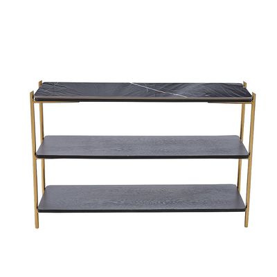 Kenn Sintered Stone Console Table - Black/Gold - With 2-Year Warranty