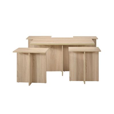 Prism Coffee Table Set 1 + 4 - White Oak – With 2-Year Warranty