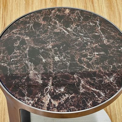 Denzel End Table - Grey Marble - With 2-Year Warranty