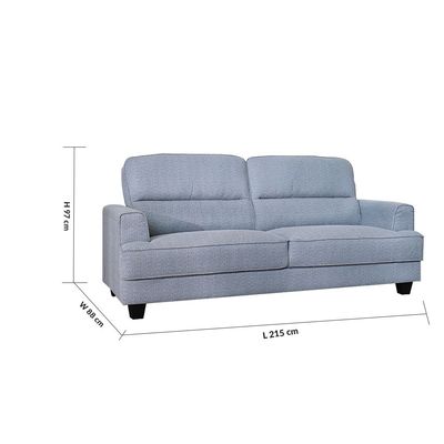 Winterfell 3-Seater Fabric Sofa - Warm Grey - With 2-Year Warranty