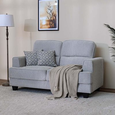 وينترفيل - أريكة قماشية بمقعدين - رمادي - مع ضمان لمدة عامين