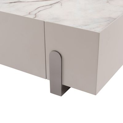 Mela Coffee Table - White/Taupe/Gold - With 5-Year Warranty