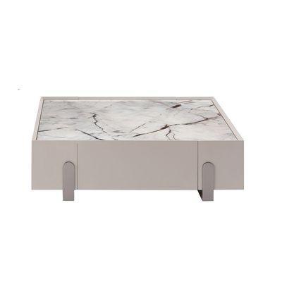 Mela Coffee Table - White/Taupe/Gold - With 5-Year Warranty