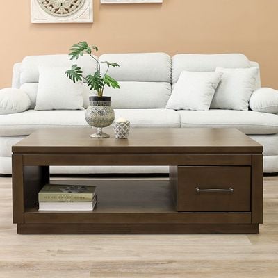Dakota Coffee Table with Storage - Antique Brown - With 2-Year Warranty