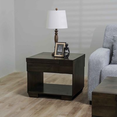 Saga End Table - Light Walnut - With 2-Year Warranty