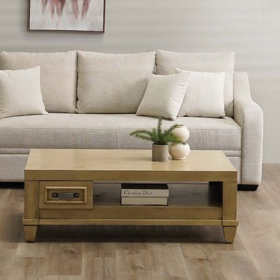 Selvia Coffee Table - Rustic Light White - With 2-Year Warranty