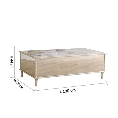 Renies Coffee Table - White/Gold - With 2-Year Warranty