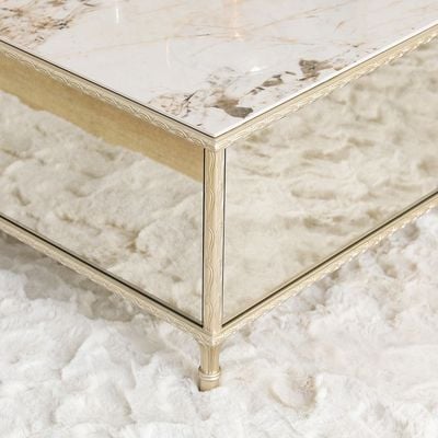 Renies Coffee Table - White/Gold - With 2-Year Warranty