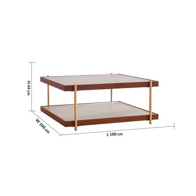 Azeron Coffee Table - Brown/Gold - With 2-Year Warranty