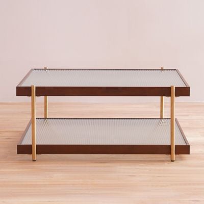 Azeron Coffee Table - Brown/Gold - With 2-Year Warranty