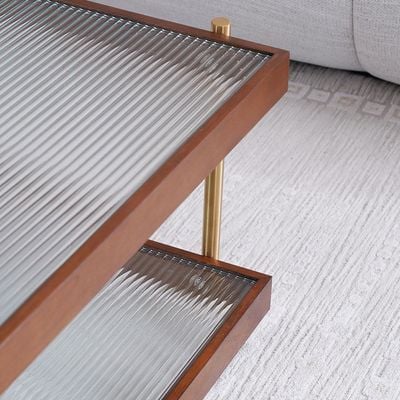 Azeron Coffee Table - Brown/Gold - With 2-Year Warranty