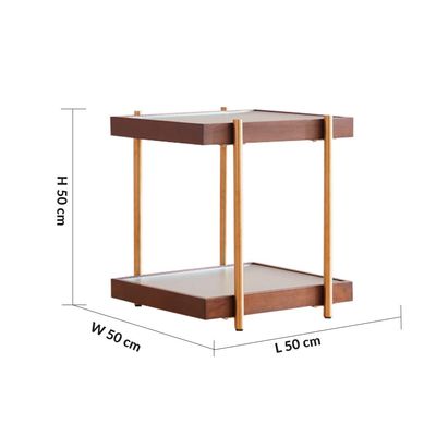 Azeron End Table - Brown/Gold - With 2-Year Warranty