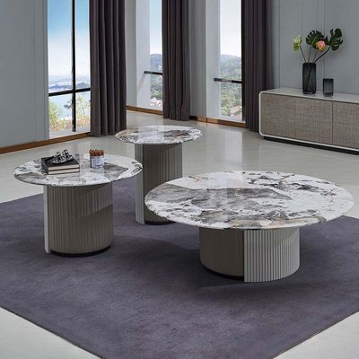 Hesdin Round Small Coffee Table -Light Grey