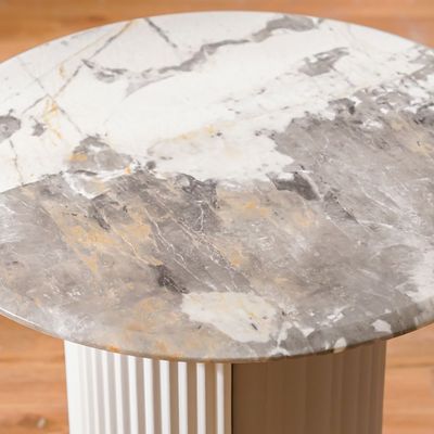 Hesdin Round Small Coffee Table - Light Grey - With 2-Year Warranty