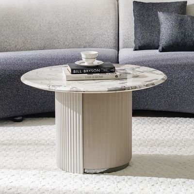 Hesdin Round Medium Coffee Table - Light Grey - With 2-Year Warranty