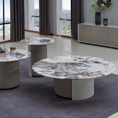 Hesdin Round Large Coffee Table -Light Grey