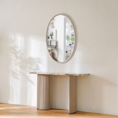 Hesdin Highgloss Console +Mirror -Light Grey