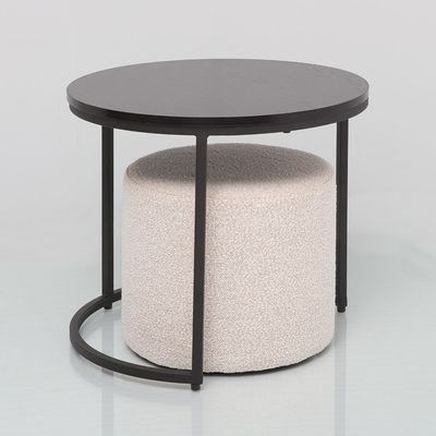 Myro Coffee Table +Stool - Black/White