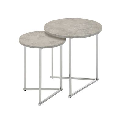 Mesen Nesting Table - Set of 2 - Grey - With 2-Year Warranty 