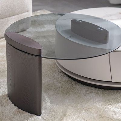 Reva Coffee Table + End Table Set - Grey/Black - With 2-Year Warranty