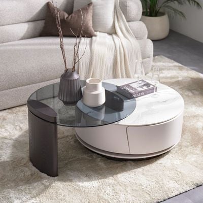 Reva Coffee Table + End Table Set - Grey/Black - With 2-Year Warranty