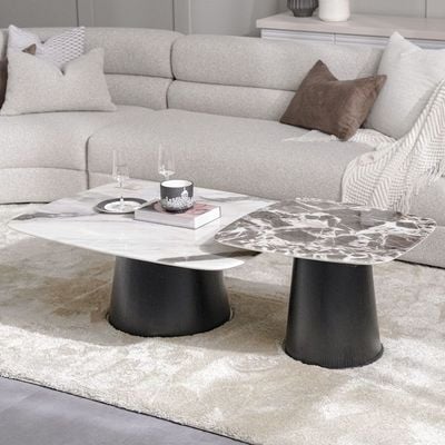 Solace Coffee Table + End Table Set - Marble - With 2-Year Warranty