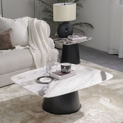 Solace Coffee Table + End Table Set - Marble - With 2-Year Warranty