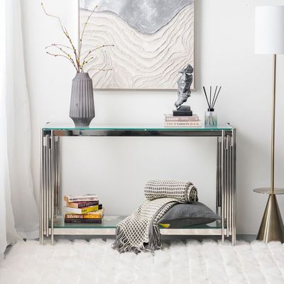 Nail Console Table - Stainless Steel - With 2-Year Warranty