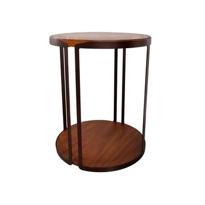 Venveto Round End Table - Walnut - With 2-Year Warranty