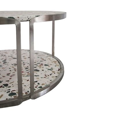 Venveto Round Coffee Table - White Pattern - With 2-Year Warranty