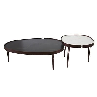 Arcana Coffee Table + End Table set - Black / White