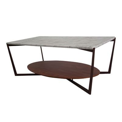 Esildur Coffee Table - White/Walnut - With 2-Year Warranty